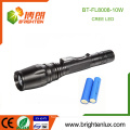 Factory Supply 3.7v High Power Zoom Chasse Aluminium Matériau 2 * 18650 cell 10w Cree xml-2 t6 led Lanterne rechargeable 800lm